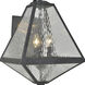 Glacier 3 Light 21 inch Black Charcoal Outdoor Sconce in Water