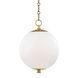 Sphere No.1 1 Light 11.25 inch Aged Brass Pendant Ceiling Light