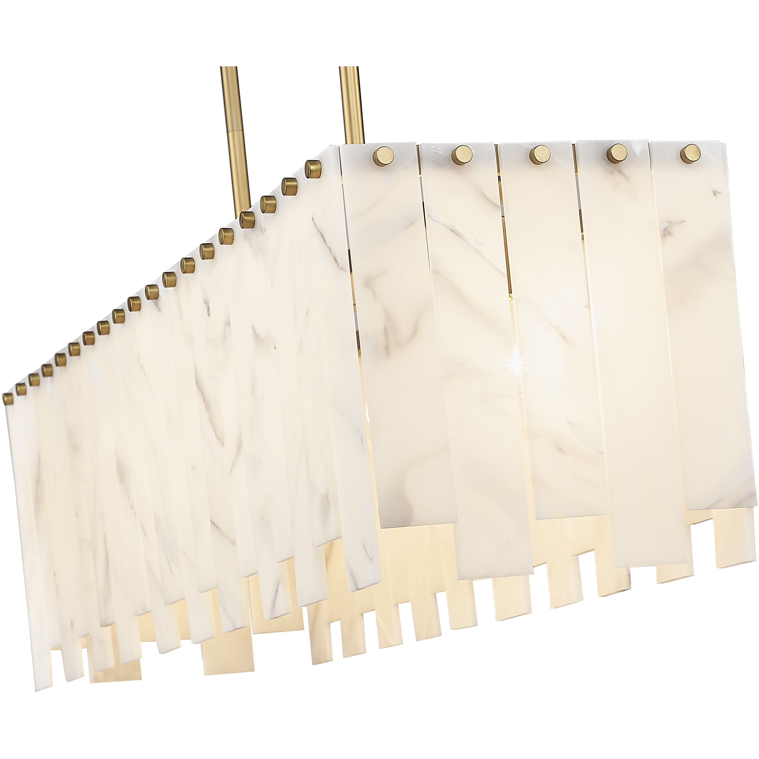 Viviana 5 Light 40.75 inch Rubbed Brass Linear Chandelier Ceiling Light