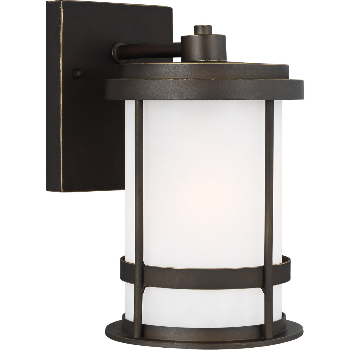 Wilburn 1 Light 10.25 inch Antique Bronze Outdoor Wall Lantern, Small