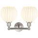 Edison White Venetian 2 Light 17 inch Satin Nickel Bath Vanity Light Wall Light