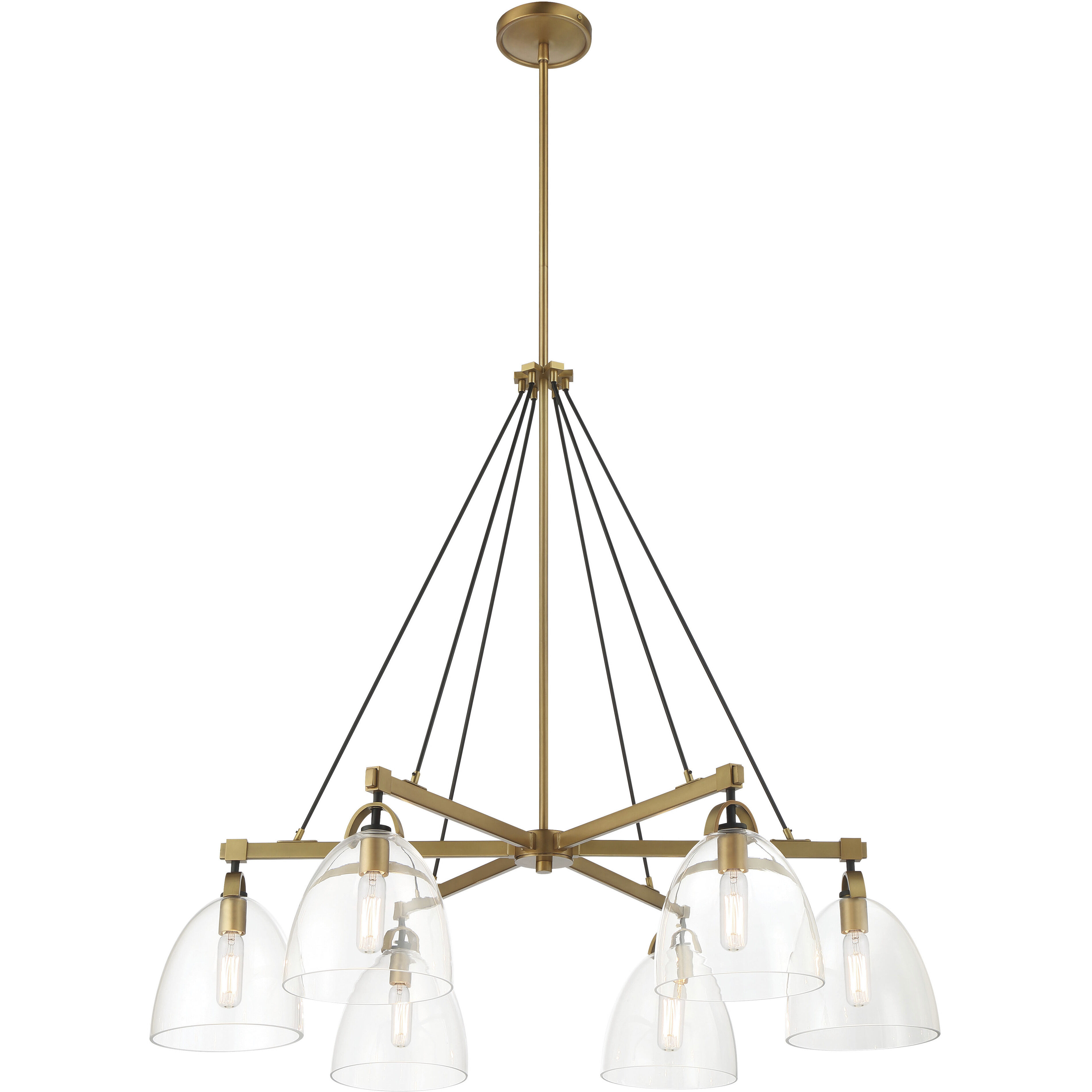 Sommersby 6 Light 36 inch Legacy Brass and Matte Coal Chandelier Ceiling Light