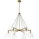 Sommersby 6 Light 36 inch Legacy Brass and Matte Coal Chandelier Ceiling Light