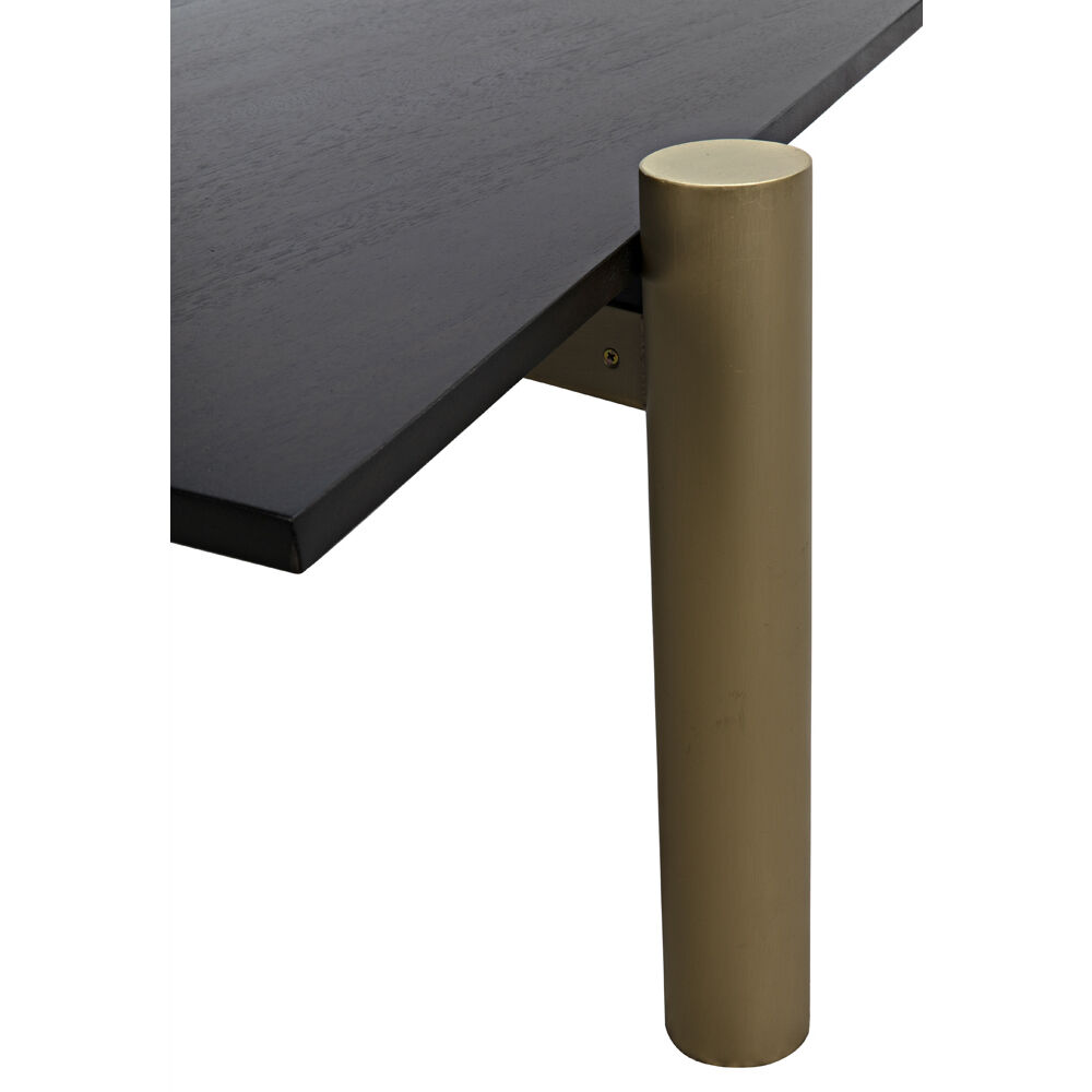 Tabu 70 X 33 inch Ebony Walnut and Antique Brass Coffee Table