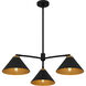 Alscott 3 Light 32 inch Matte Black Chandelier Ceiling Light