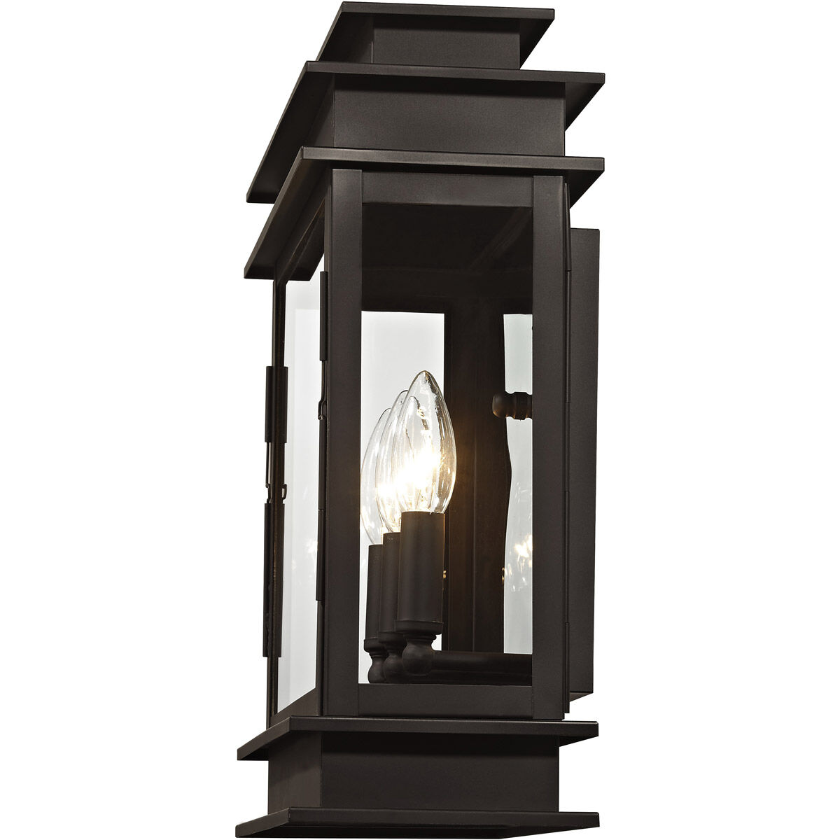 Princeton 3 Light 15 inch Bronze Outdoor Wall Lantern