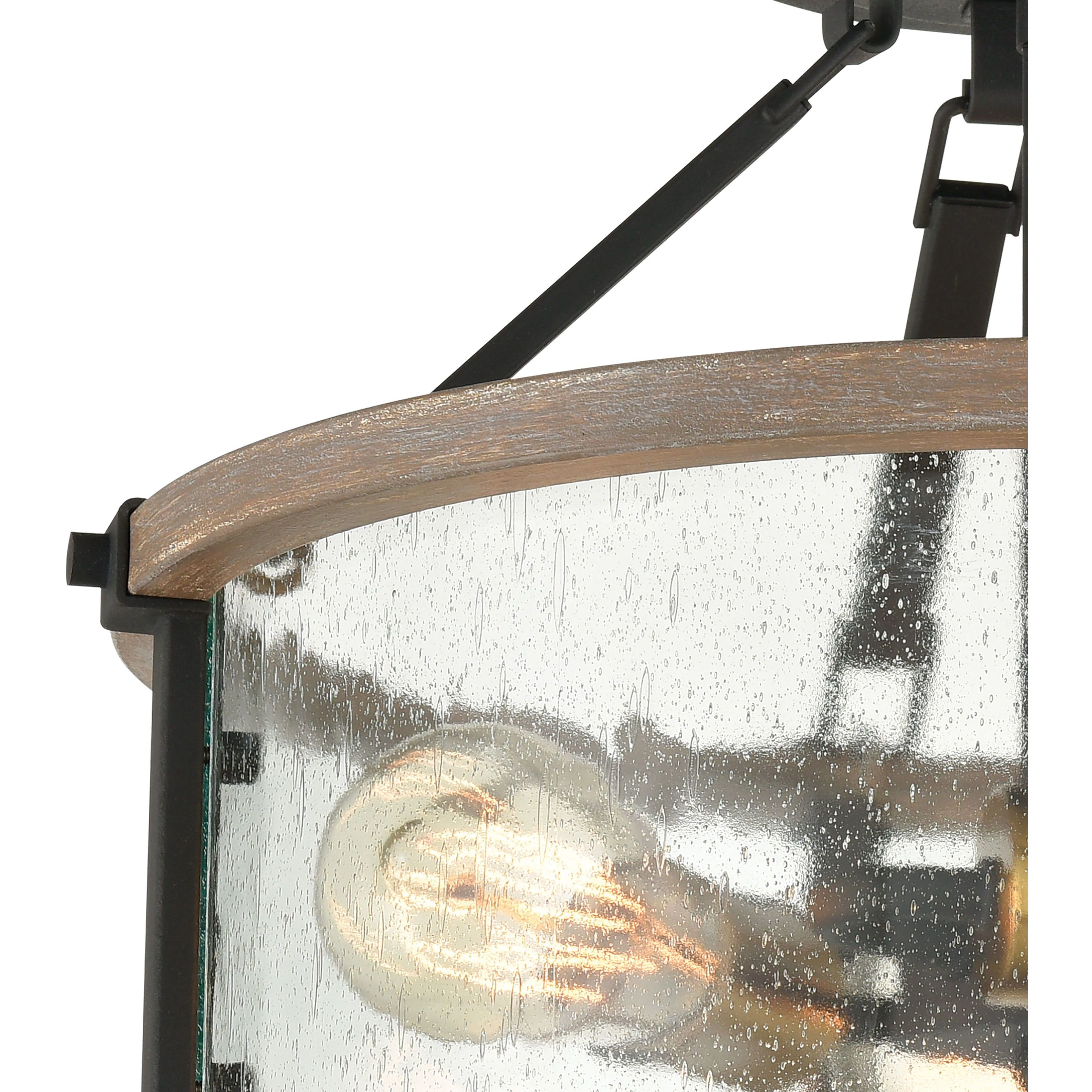 Geringer 3 Light 15 inch Charcoal Semi Flush Mount Ceiling Light