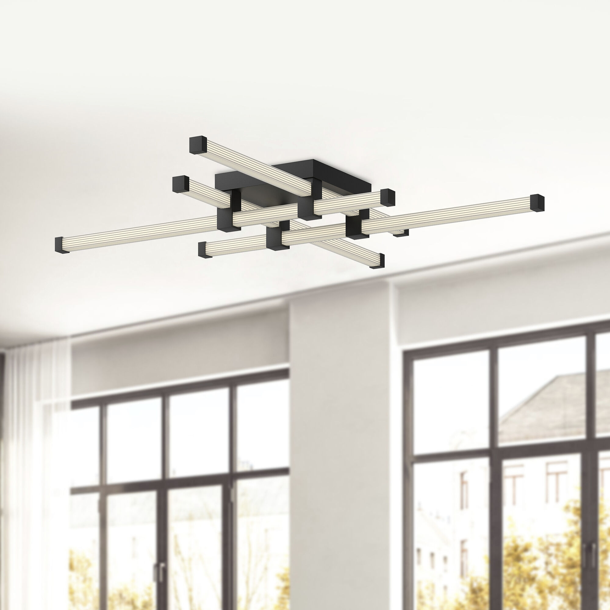 Blade LED 34.13 inch Black Flush Mount Ceiling Light