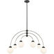 Stella 6 Light 38 inch Matte Black with Polished Nickel Chandelier Ceiling Light