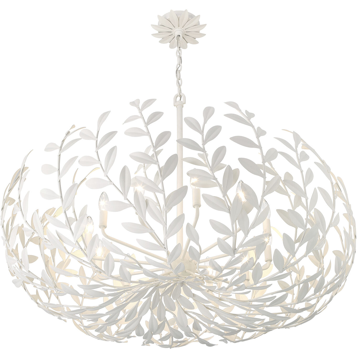 Broche 12 Light 42 inch Matte White Chandelier Ceiling Light