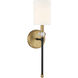 Tivoli 1 Light 5 inch Black with Warm Brass Accents Wall Sconce Wall Light