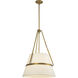 Alora Mood Oliver 1 Light 18 inch Aged Gold and White Linen Pendant Ceiling Light