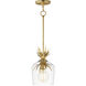 Paloma 1 Light 7.75 inch Gold Leaf Single Pendant Ceiling Light