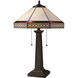 Stone Filigree 24 inch 60 watt Bronze with Multicolor Table Lamp Portable Light