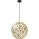 Skoura 1 Light 19.65 inch Black and Brass Pendant Ceiling Light
