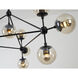 Canada LED 39.3 inch Black Chandelier Ceiling Light, Geometric Sphere, Black Frame