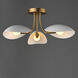 Maris 3 Light 22 inch White and Natural Aged Brass Semi-Flush Mount Ceiling Light