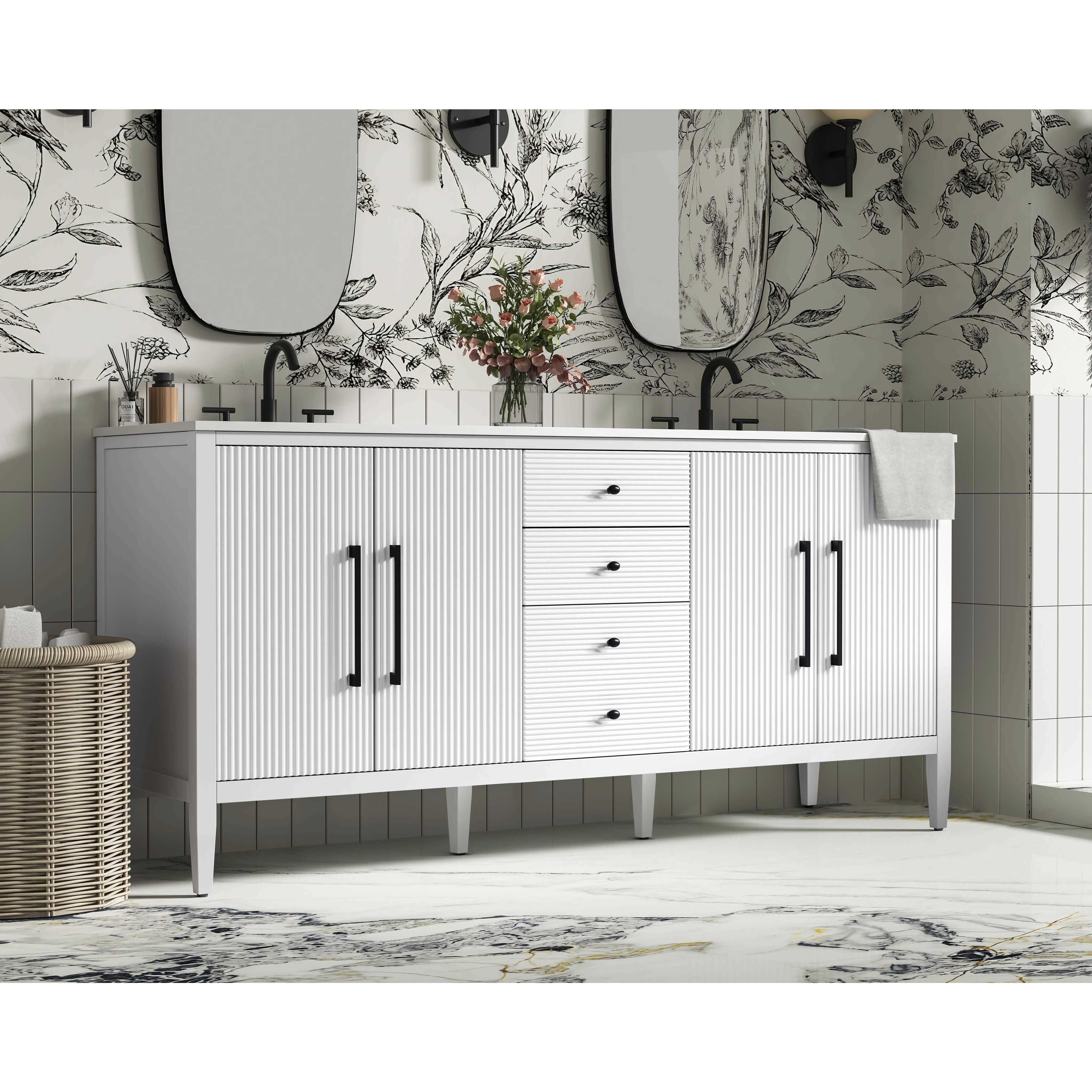 Blakely 72 X 34 inch White Bathroom Vanity Cabinet