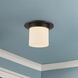 Mineral 1 Light 7.88 inch Urban Bronze and Matte Opal Glass Flush Mount Ceiling Light in Opal Glass Shade