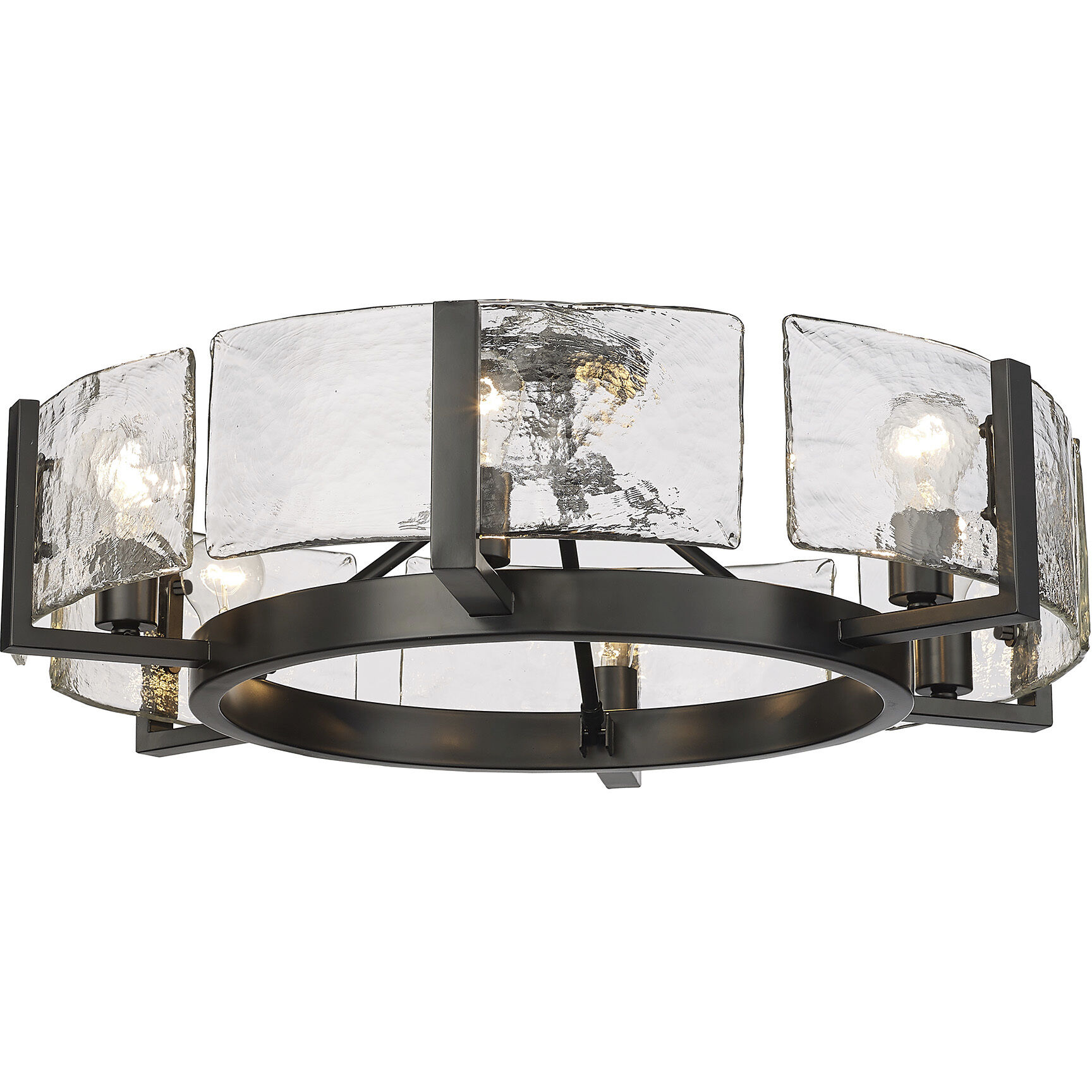 Aenon 6 Light 27.75 inch Matte Black Semi-Flush Mount Ceiling Light