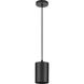 CYL RNDS 1 Light 5 inch Black Outdoor Pendant