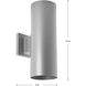 Cylinder Outdoor Wall Mount Up/Down Cylinder in Metallic Grey, LED Lamping, Progress LED