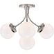 kate spade new york Prescott 4 Light 18 inch Polished Nickel Semi-Flush Mount Ceiling Light in White Glass, Medium