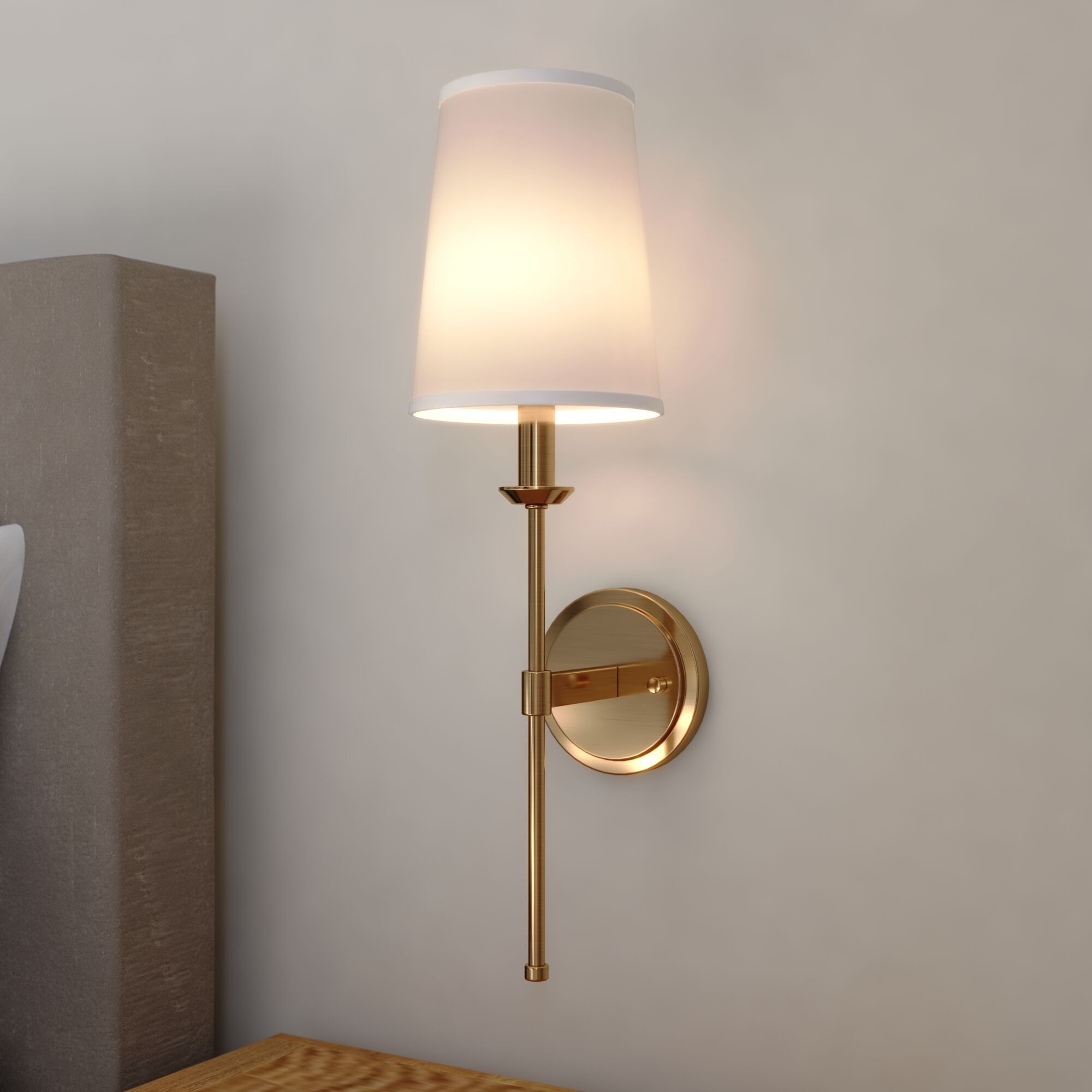 Camden LED 6 inch Natural Brass Wall Light