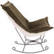 Puff Angora Moss Scroll Rocker with Cover