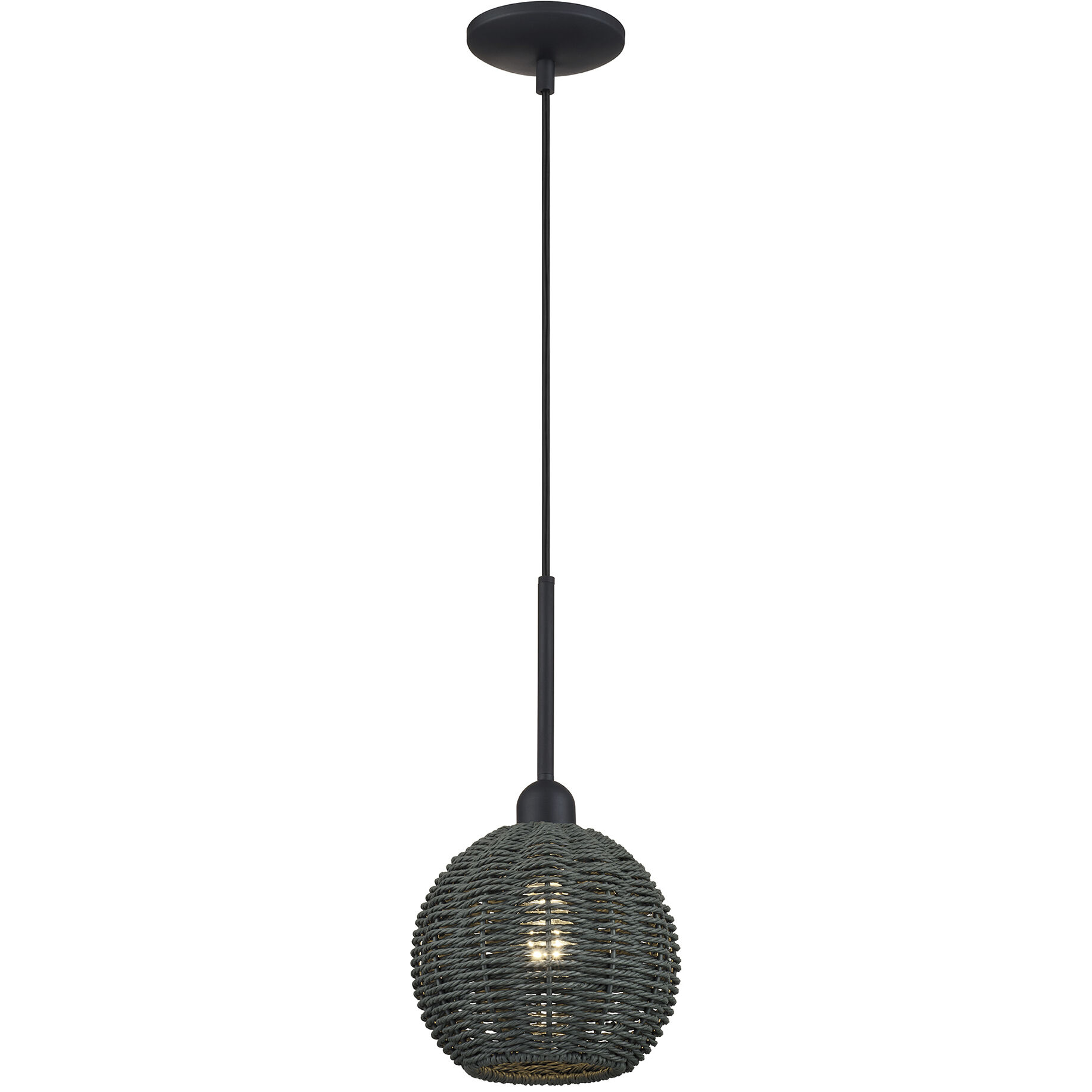 Deluna 1 Light 8 inch Black Pendant Ceiling Light, Mini Globe