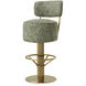 Carleton 40.94 inch Brushed Brass and Camari Green and Swivel Base Bar Stool