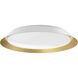 Jasper LED 23.13 inch White/Gold Flush Mount Ceiling Light in White and Gold