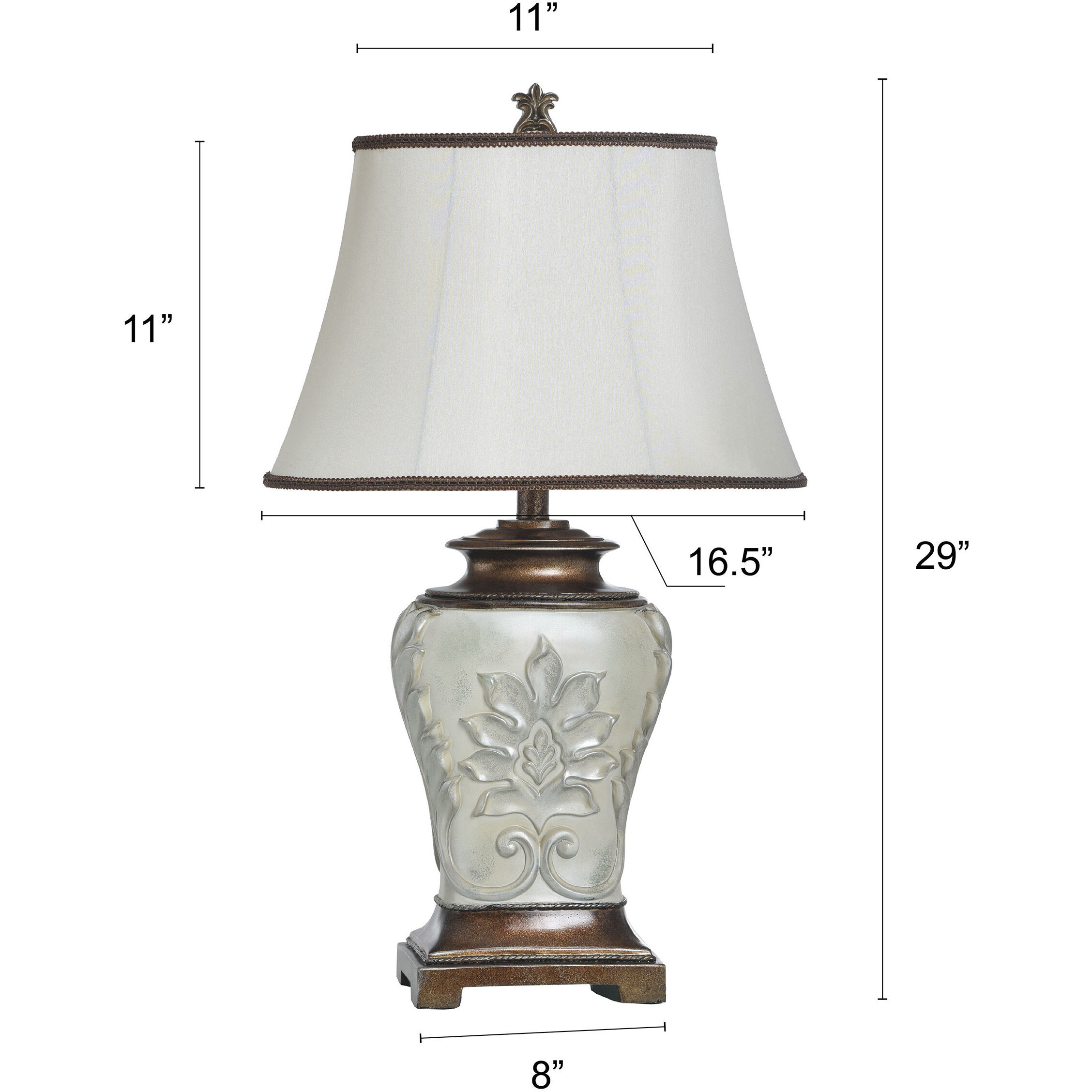 Magonia 28.5 inch 100 watt Cream and Off-White and Antique Gold Table Lamp Portable Light in Antique White with Gold