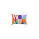 Mod Pop 19 X 13 inch Bright Blue and Bright Orange Lumbar Pillow