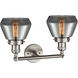 Franklin Restoration Fulton 2 Light 17 inch Brushed Satin Nickel Bath Vanity Light Wall Light in Plated Smoke Glass, Franklin Restoration