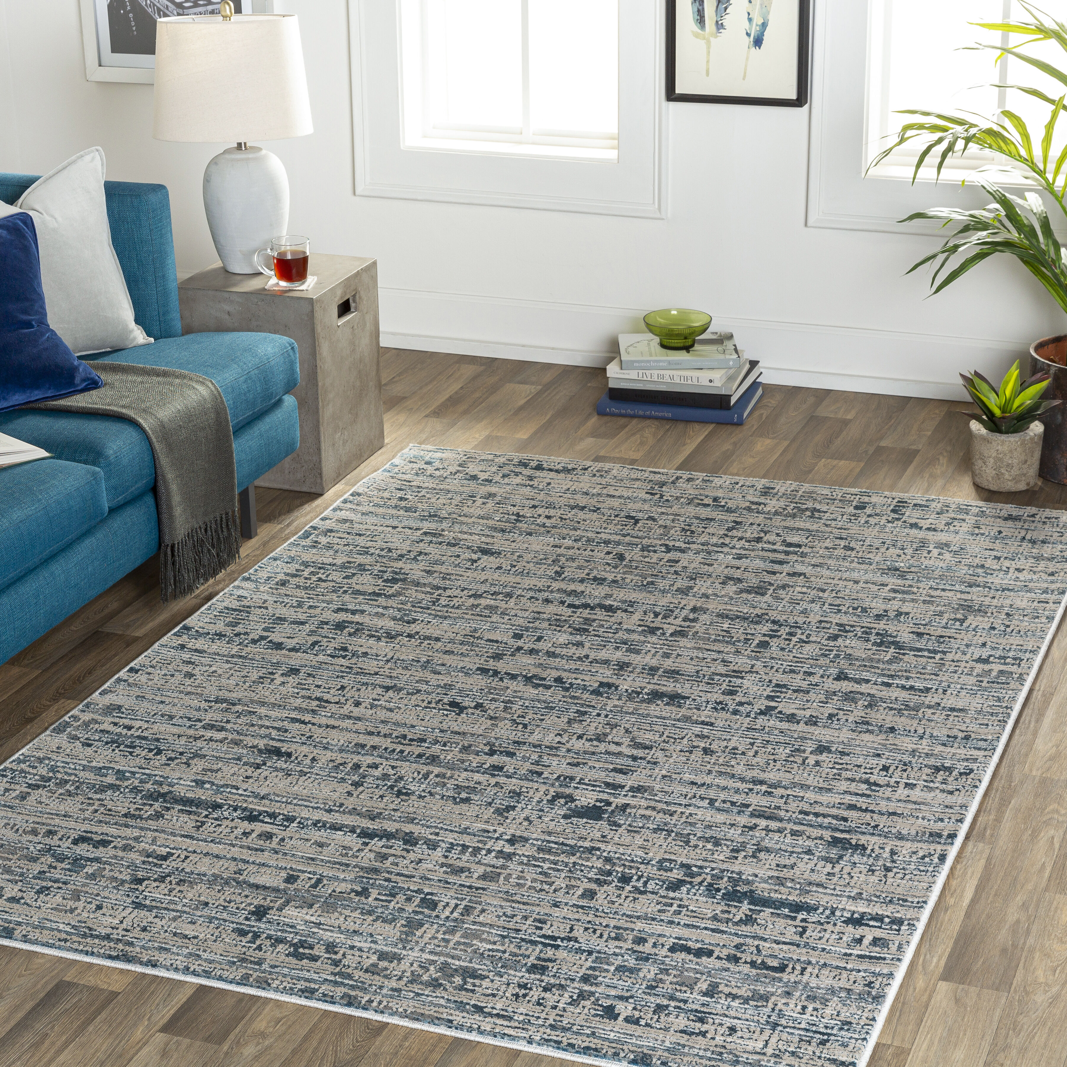 Impulse 87 X 63 inch Grey Rug, Rectangle