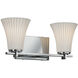 Limoges 2 Light 14 inch Matte Black Vanity Light Wall Light in Bamboo, Cylinder with Flat Rim, Incandescent