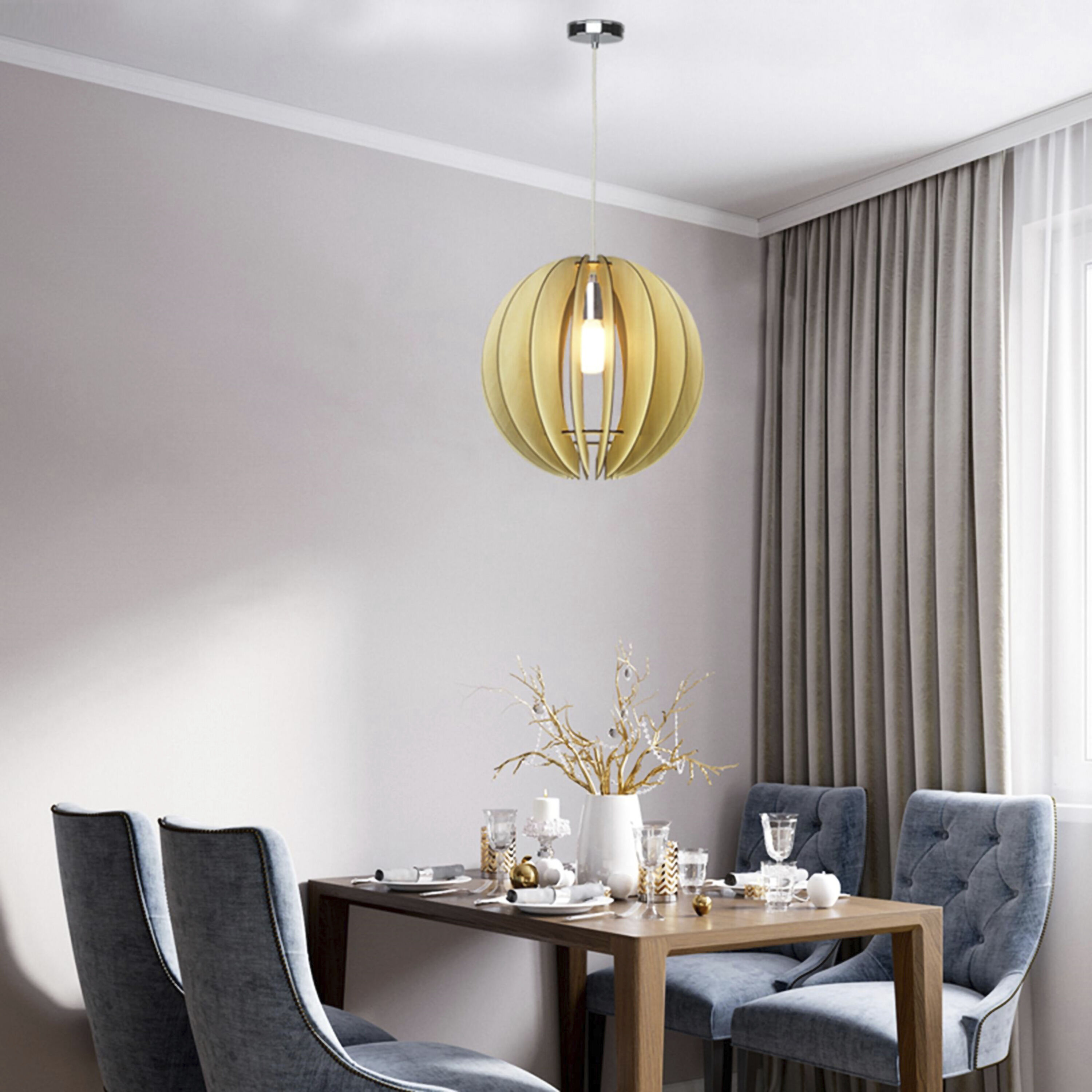 Canada 1 Light 15.7 inch Natural Wood Chandelier Ceiling Light