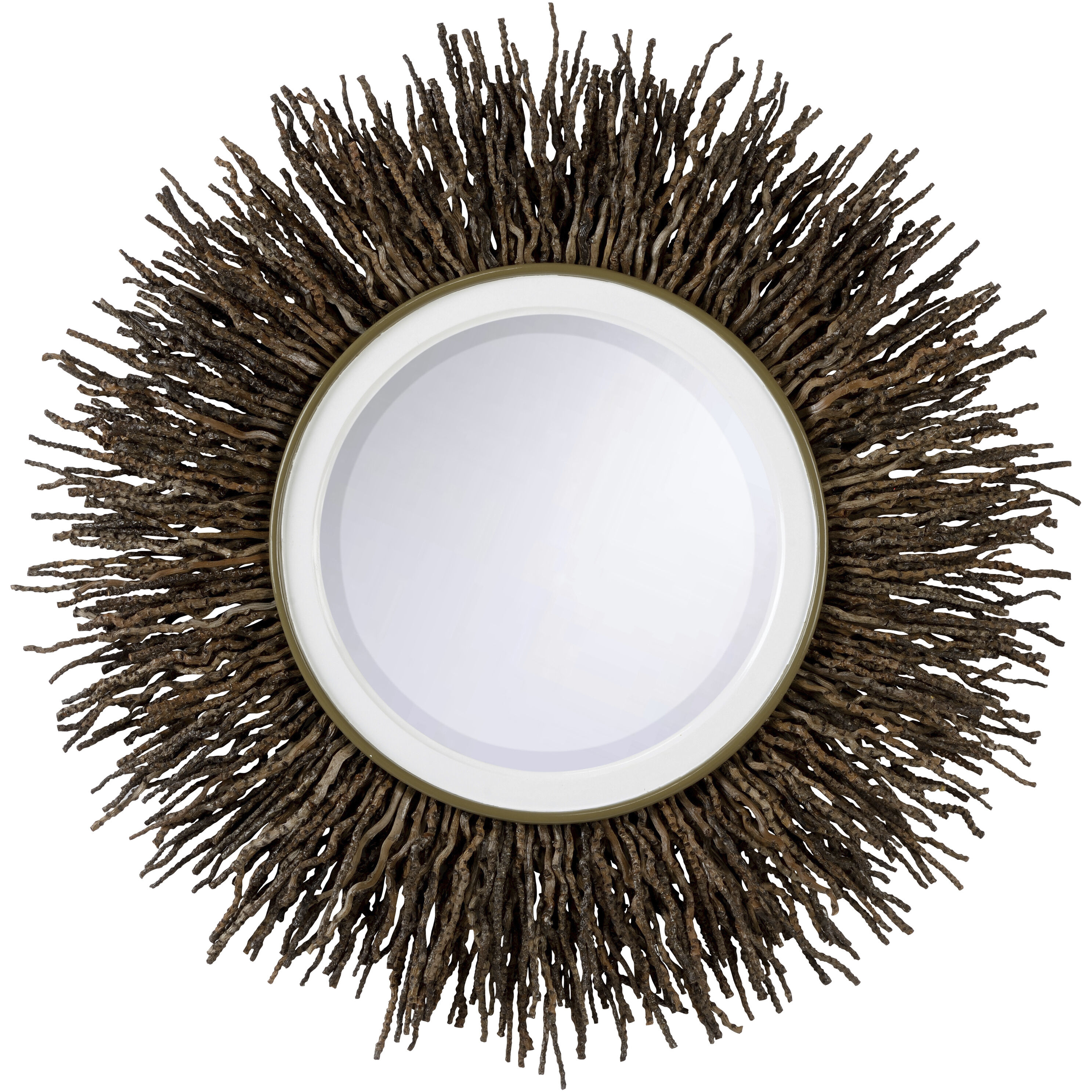 Tala 33.5 X 33 inch Brown and White/Cream Mirror