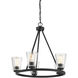 Calhoun 5 Light 25 inch Matte Black Chandelier Ceiling Light, Essentials