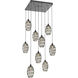 Ellisse 9 Light Matte Black Chandelier Ceiling Light, Square Multi-Port