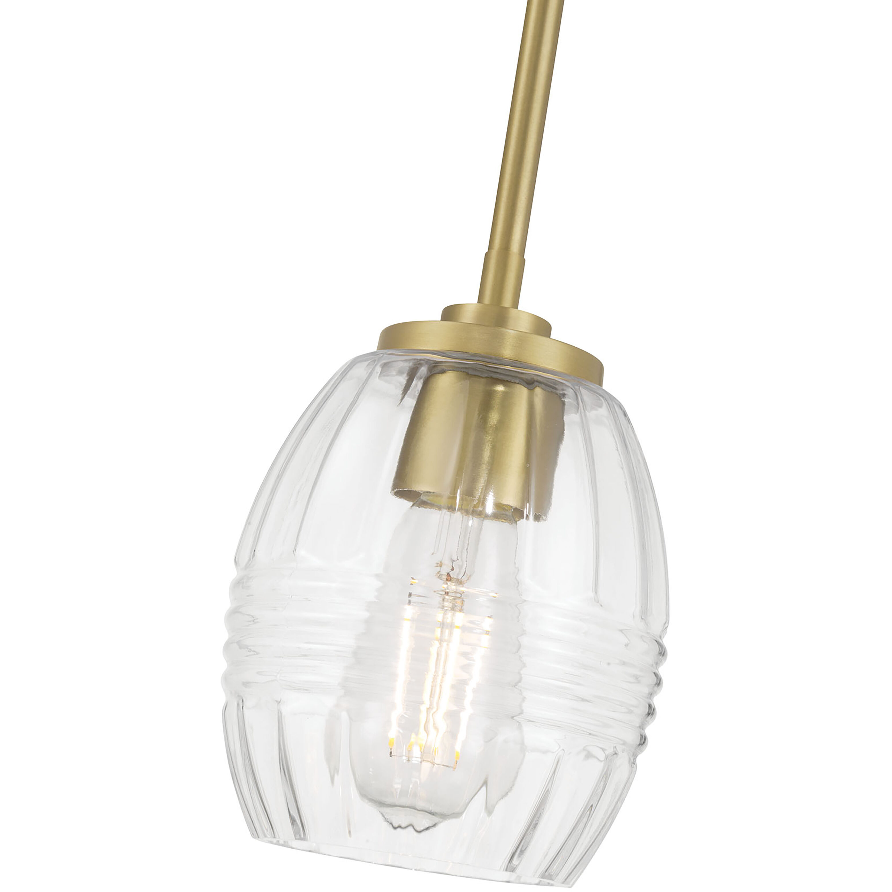 Miravelle 1 Light 5.25 inch Vintage Brass Mini Pendant Ceiling Light