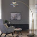 Palm Springs 84 inch 100.00 watt Weathered Brass and Black Arc Floor Lamp Portable Light in Blue Tone
