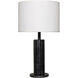 Sentu 25.25 inch 100 watt Matte Black and Black Marble Table Lamp Portable Light