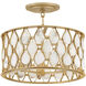 Estie 3 Light 16 inch Piastra Gold Semi-flush Mount Ceiling Light