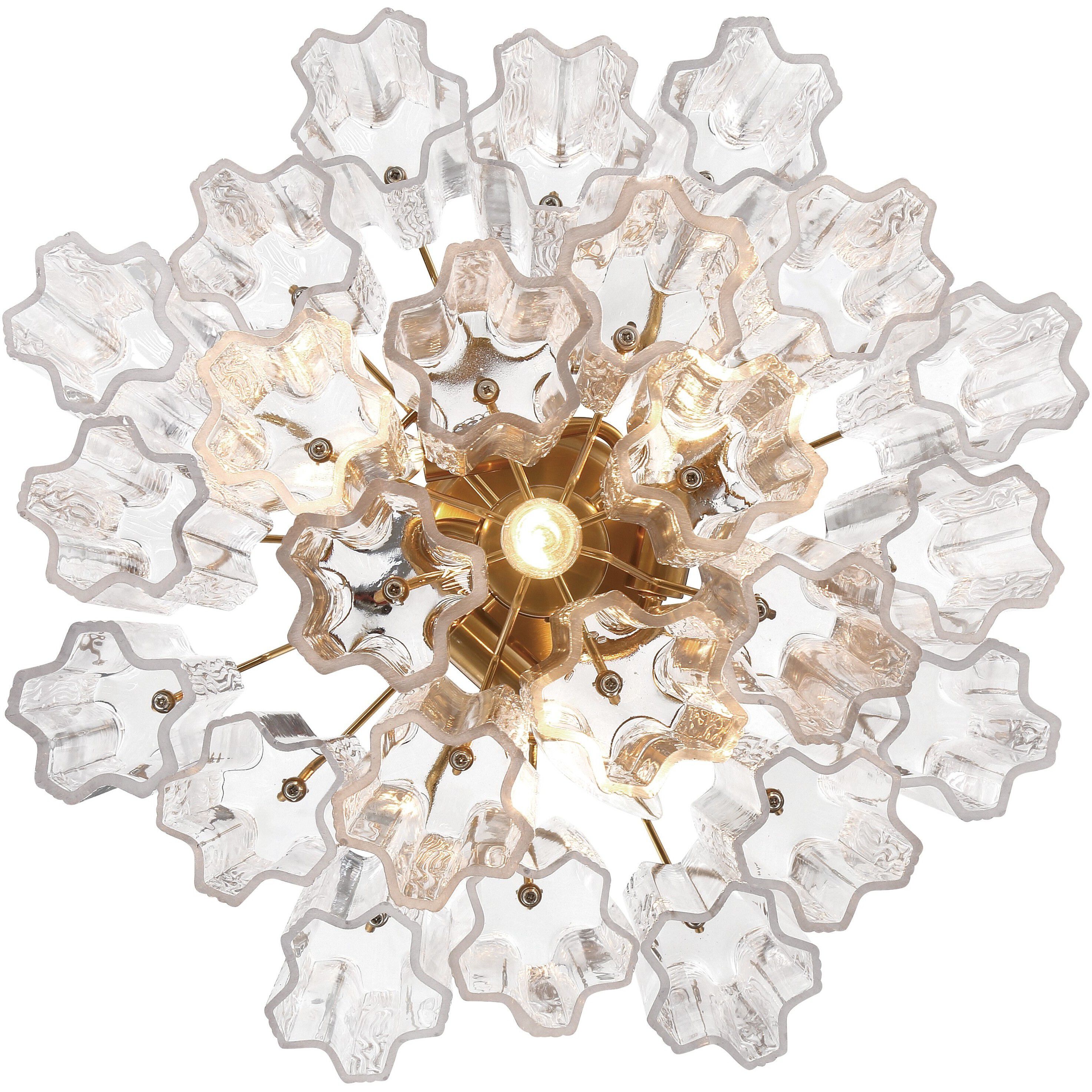 Addis 4 Light 17.75 inch Aged Brass Semi Flush Ceiling Light in Clear