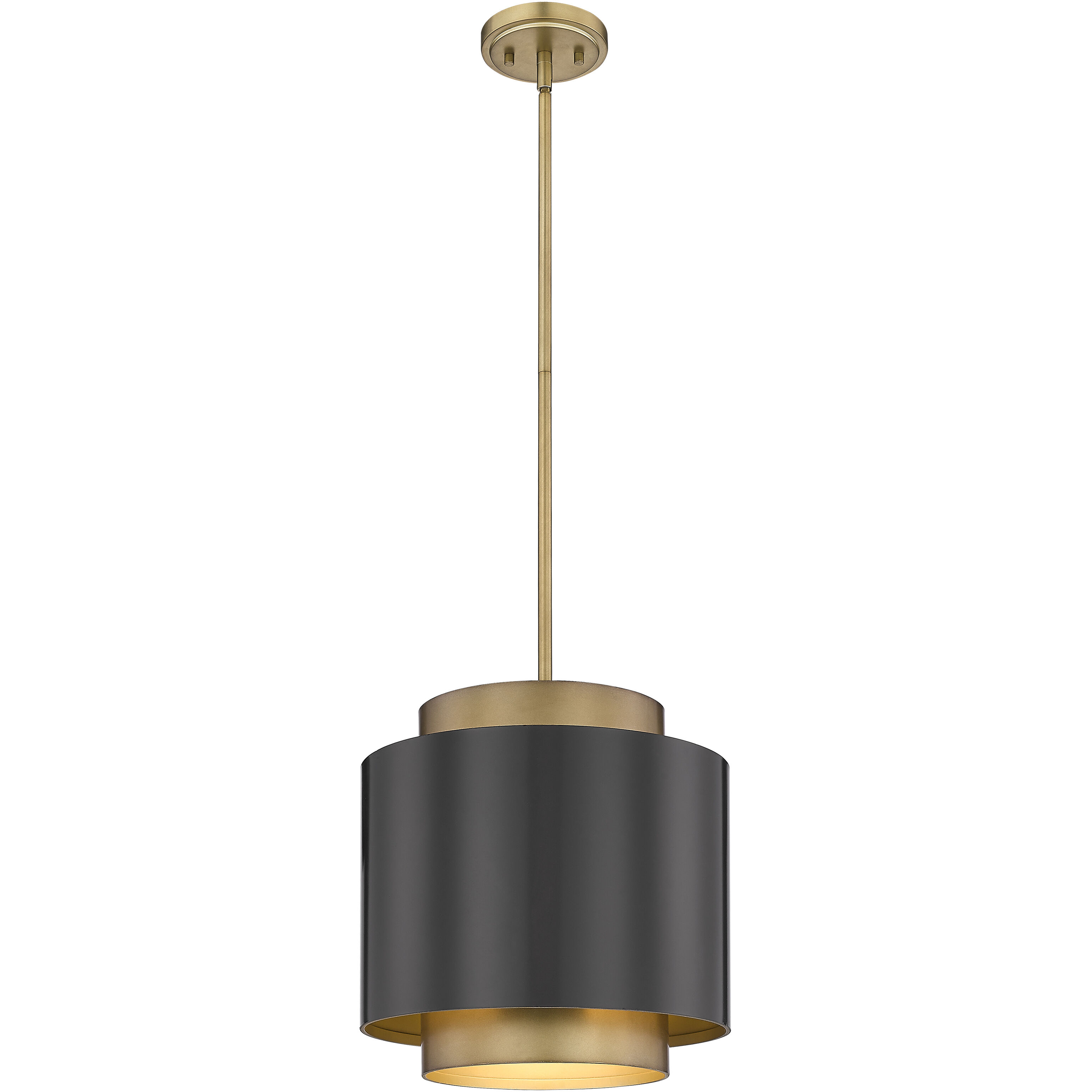 Harlech 1 Light 12.25 inch Bronze and Rubbed Brass Pendant Ceiling Light in Bronze and Brass