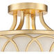 Graham 3 Light 15 inch Antique Gold Semi Flush Ceiling Light