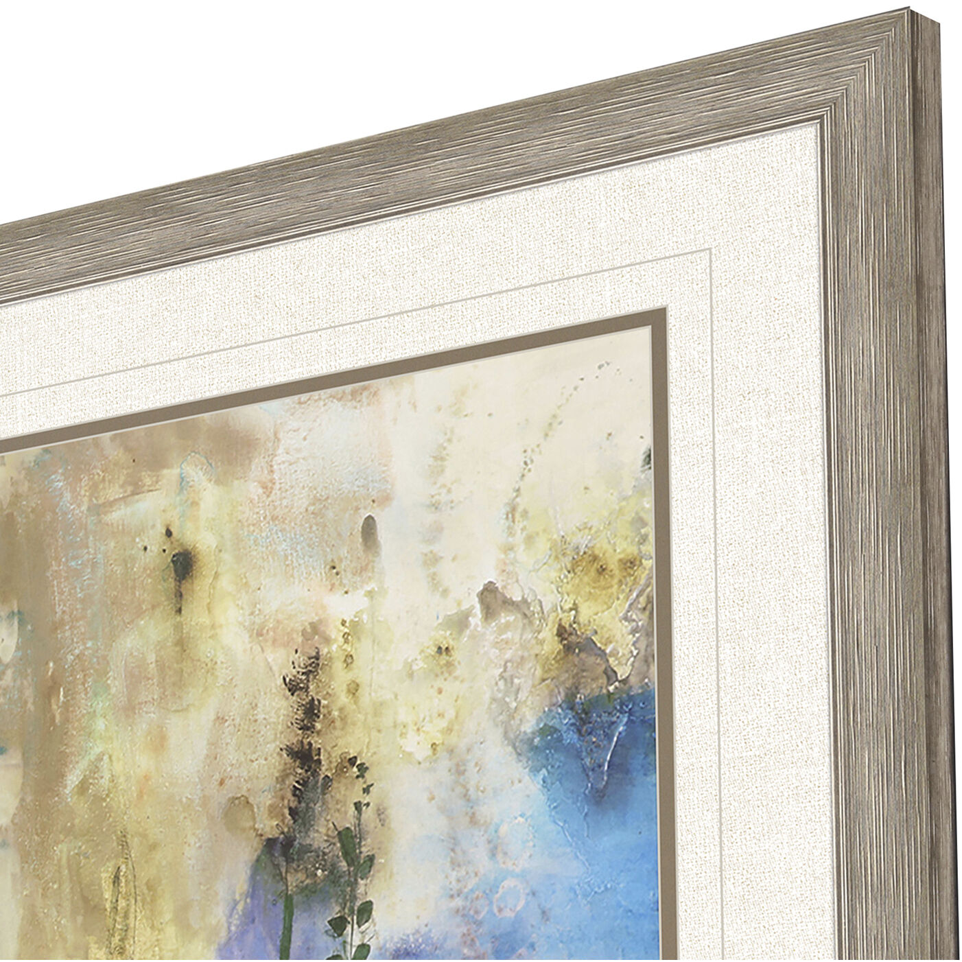 Abstract Blue and Brown and Purple Framed Art