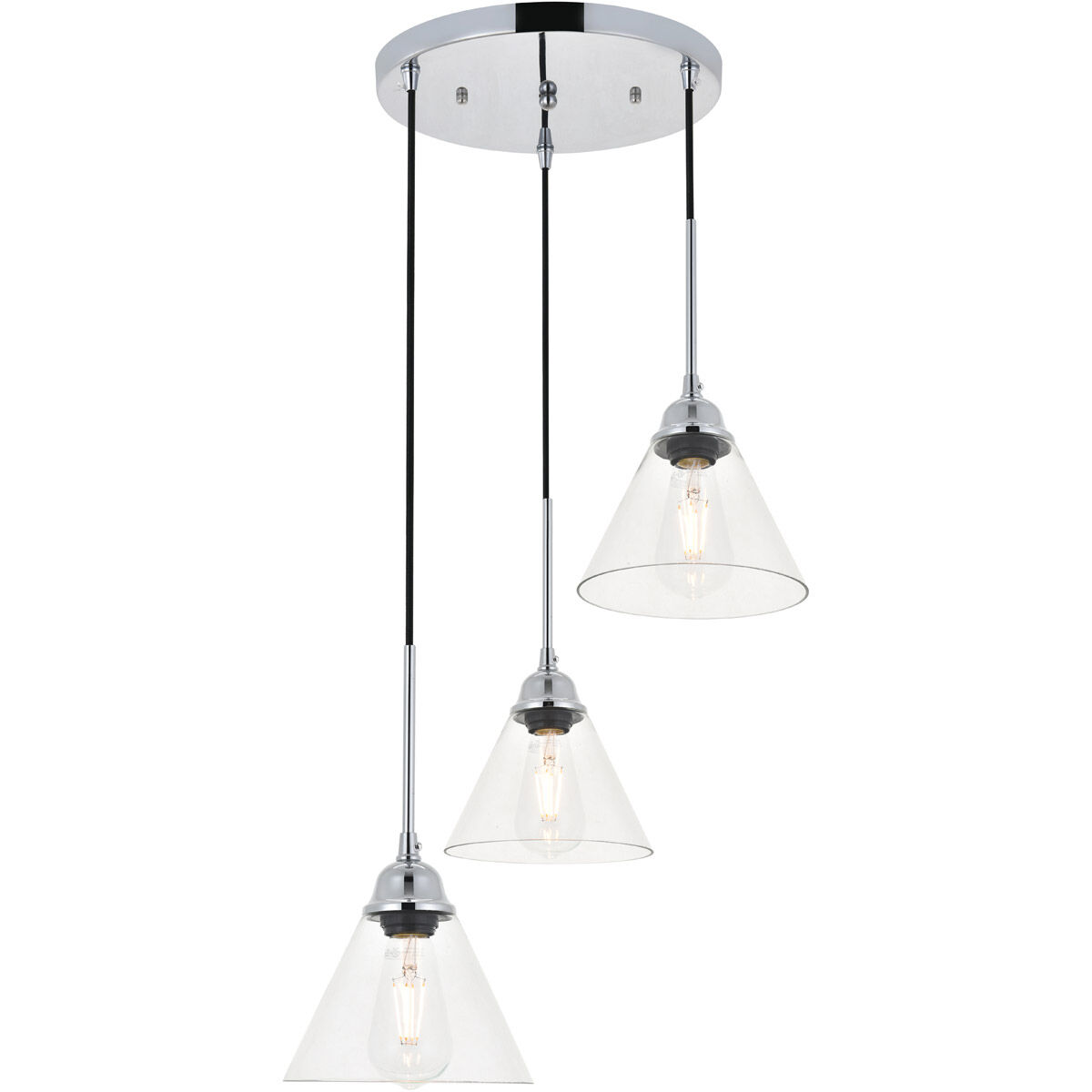 Histoire 3 Light 17.9 inch Chrome Pendant Ceiling Light